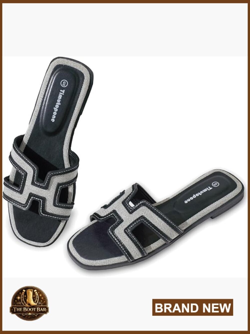 Women Dressy H Slide Sandals Lightweight Comfortable Slip-On Summer Shoes